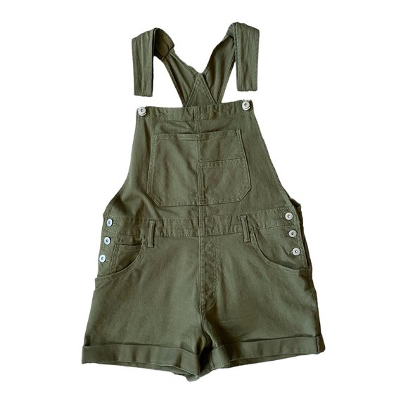 No Boundaries Other - No Boundaries olive green denim shorts overalls women's size L 11-13 five pocket